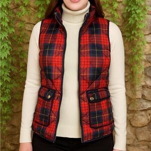 J. CREW Excursion Tartan Plaid Down Puffer Vest, XS